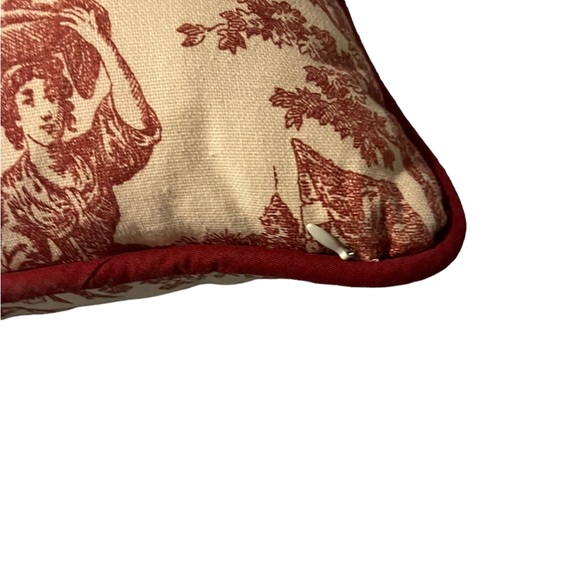 Red Toile Pillow, measure 14” by 14” length w/ Insert - Picture 5 of 5